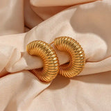 Chunky Thread Hoops Gold