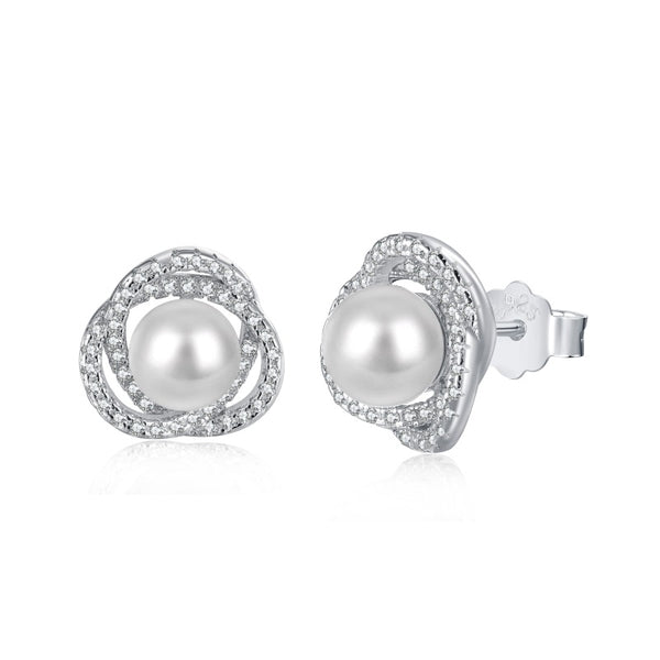 Silver Stud with Pearl